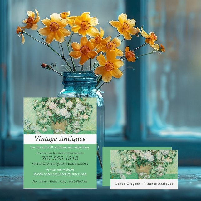 Vas med Rosa ros, Van Gogh, Antique Store Flygblad (Skapare uppladdad)