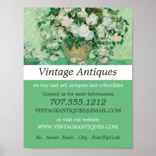 Vas med Rosa ros, Van Gogh, Antique Store Poster