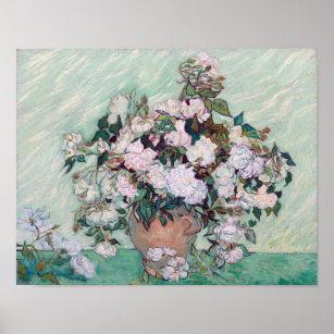 Vas med Rosa ros, Van Gogh Poster