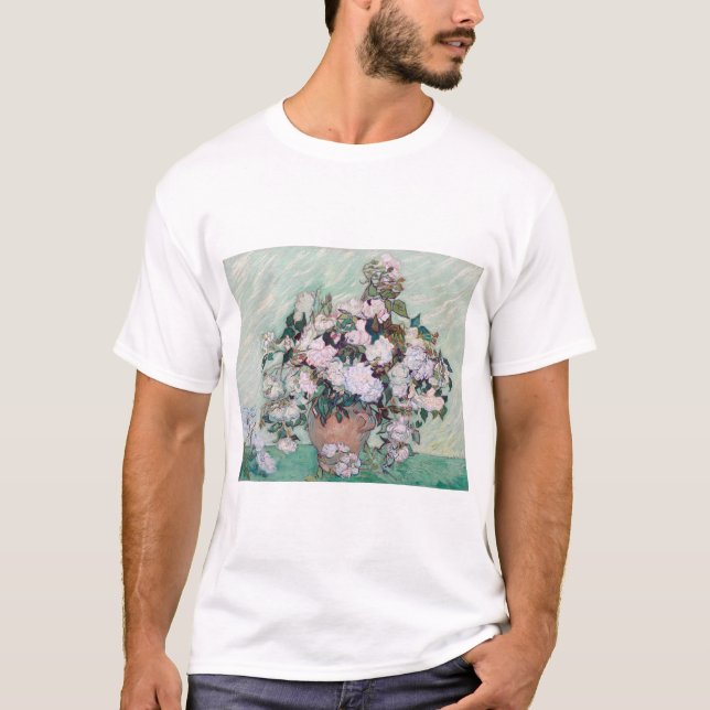Vas med Rosa ros, Van Gogh T Shirt (Framsida)
