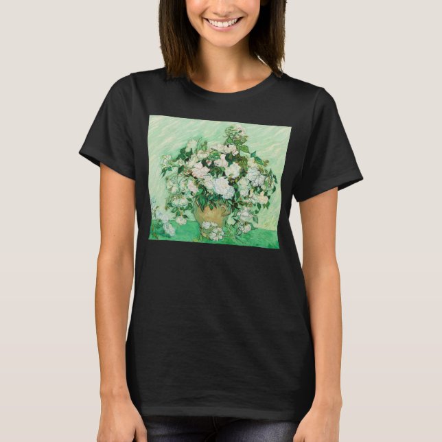 Vas med rosa rosor, Vincent Van Gogh T Shirt (Framsida)