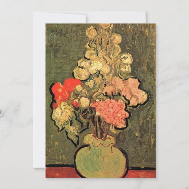 Vas med rosemalvor av Vincent van Gogh (Framsida)