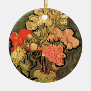Vas med rosemalvor av Vincent van Gogh Julgransprydnad Keramik