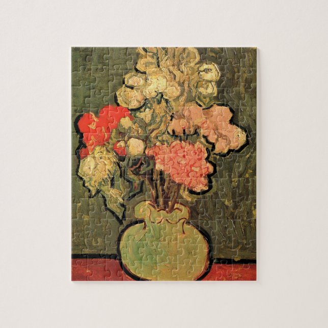 Vas med rosemalvor av Vincent van Gogh Pussel (Vertikal)