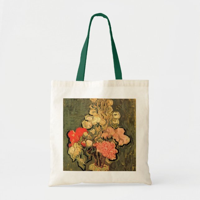 Vas med rosemalvor av Vincent van Gogh Tygkasse (Framsidan)