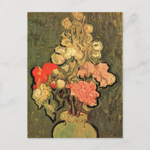 Vas med rosemalvor av Vincent van Gogh Vykort