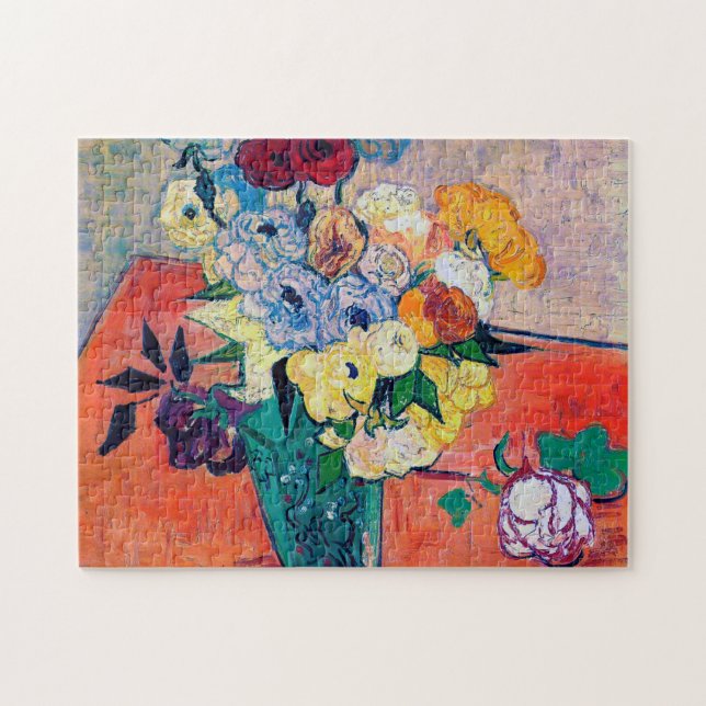 Vas med Rosor och Anemones, Van Gogh Pussel (Horisontell)