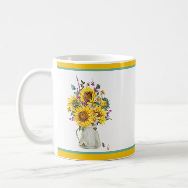 Vas med solrosor  kaffemugg (Vänster)