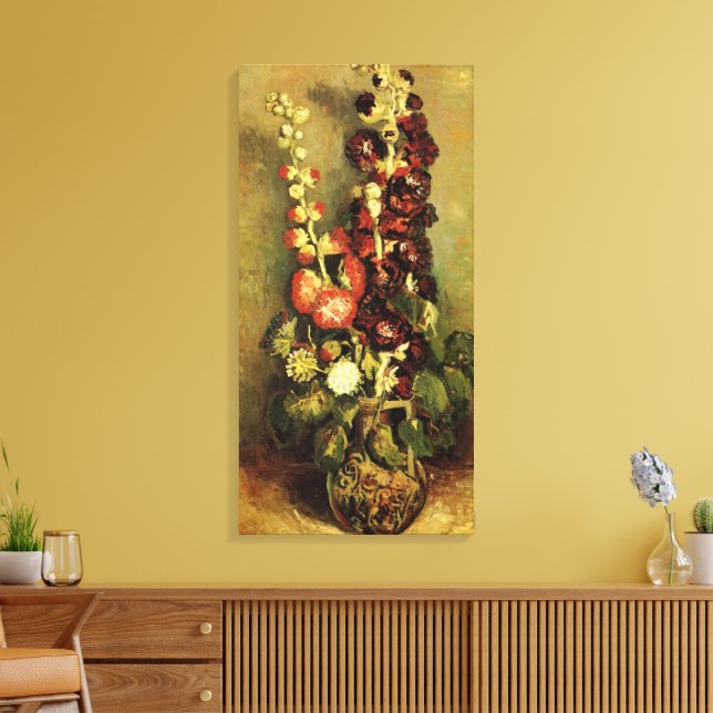 Vas med stockrosor av Vincent van Gogh Canvastryck (Insitu (Vardagsrum))