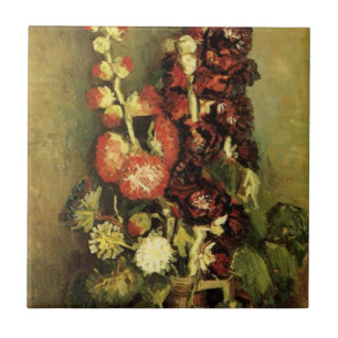 Vas med stockrosor av Vincent van Gogh Kakelplatta