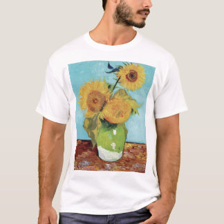 Vas med Three Sunglowers 1888 av Vincent van Gog T Shirt
