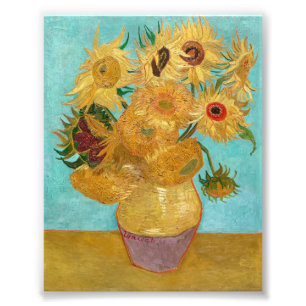 Vas med tolv solblommor av Vincent Van Gogh Fototryck