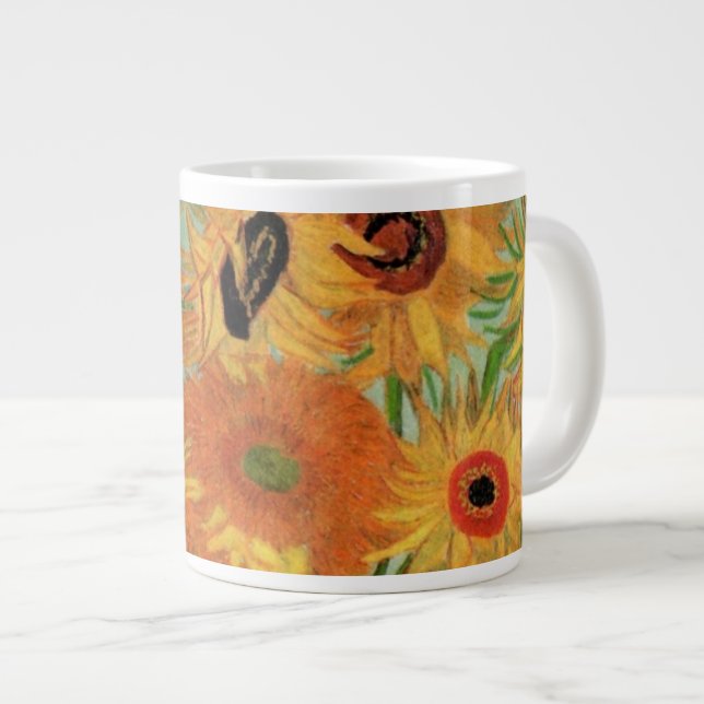 Vas med tolv solblommor av Vincent van Gogh Jumbo Mugg (Framsida höger)
