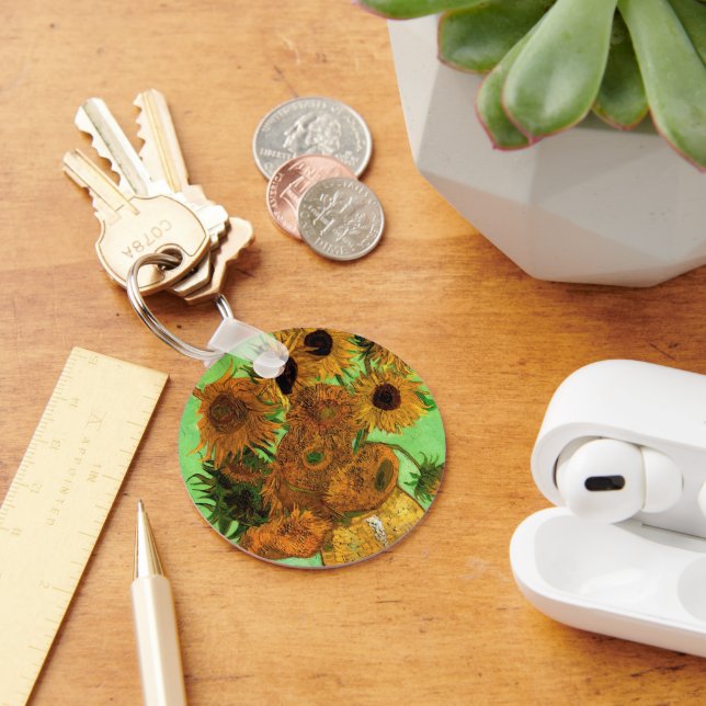 Vas med tolv solblommor av Vincent van Gogh Nyckelring (Skrivbord)