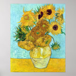 Vas med tolv solblommor av Vincent Van Gogh Poster<br><div class="desc">Såvitt jag vet är dessa bilder offentliga och tros vara fria från använda utan restriktioner i USA. Kontakta mig om du upptäcker att någon av dessa bilder inte är i offentlig domän.</div>