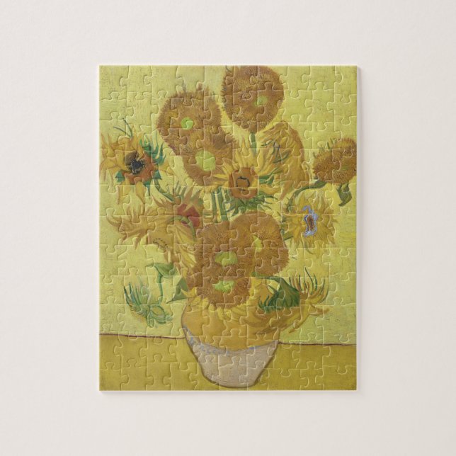 Vas med tolv solblommor av Vincent van Gogh Pussel (Vertikal)