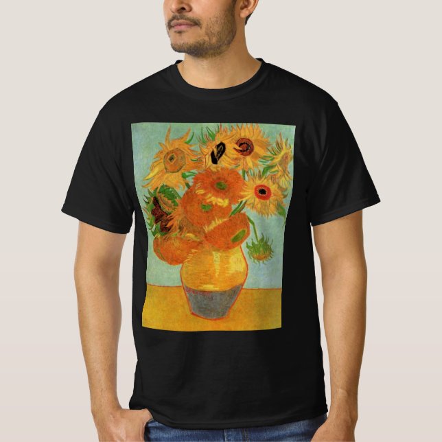 Vas med tolv solblommor av Vincent van Gogh T-shirt (Framsida)