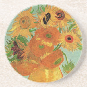 Vas med tolv solblommor av Vincent van Gogh Underlägg Sandsten