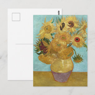 Vas med tolv solblommor av Vincent van Gogh Vykort