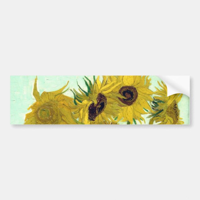Vas med tolv solblommor Van Gogh Fine Art Bildekal (Framsidan)