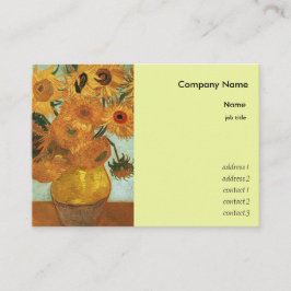 Vas med tolv solblommor Vincent van Goah Visitkort