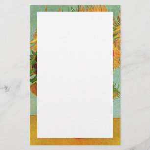 Vas med tolv solblommor, Vincent van Gogh. Brevpapper