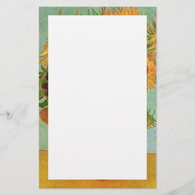 Vas med tolv solblommor, Vincent van Gogh. Brevpapper (Framsida)