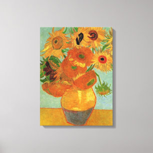 Vas med tolv solblommor Vincent van Gogh. Canvastryck