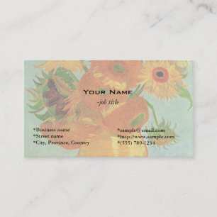 Vas med tolv solblommor, Vincent van Gogh. Visitkort