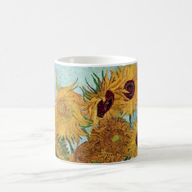 Vas med tolv solrosor av Van Gogh Kaffemugg (Center)