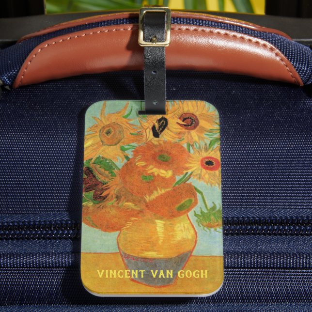 Vas med tolv solrosor av Vincent van Gogh Bagagebricka (Framsida Insitu 2)