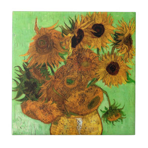 Vas med tolv solrosor av Vincent van Gogh Kakelplatta