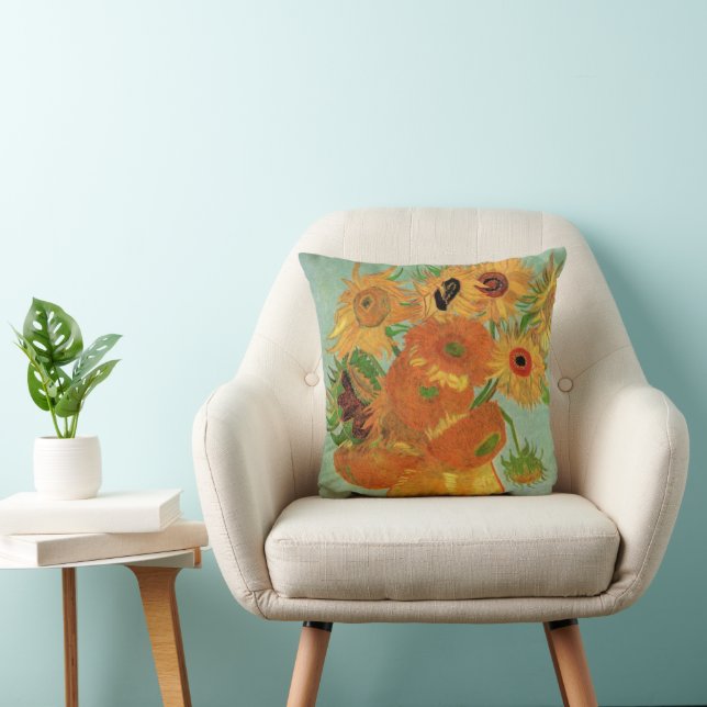 Vas med tolv solrosor av Vincent van Gogh Kudde (Stol)