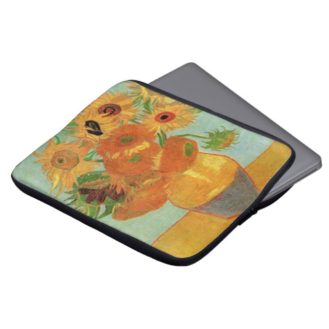 Vas med tolv solrosor av Vincent van Gogh Laptop Sleeve (Framsida topp)