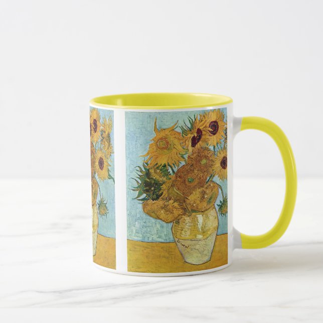 Vas med tolv solrosor av Vincent Van Gogh Mugg (Höger)