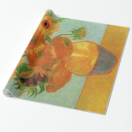 Vas med tolv solrosor av Vincent van Gogh. Presentpapper