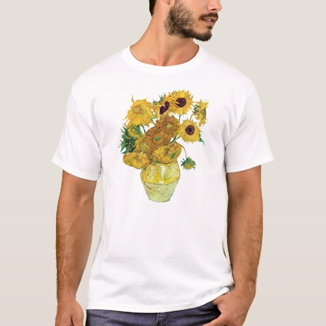 Vas med tolv solrosor av Vincent Van Gogh Tee Shirt (Framsida)