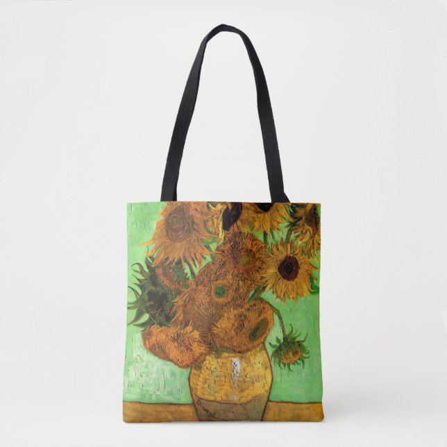 Vas med tolv solrosor av Vincent van Gogh Tygkasse (Framsida)