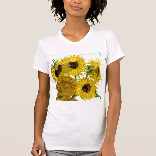 Vas med tolv solrosor, Van Gogh konst T-shirt (Framsida)