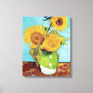 Vas med tre blommor av Vincent Van Gogh Canvastryck