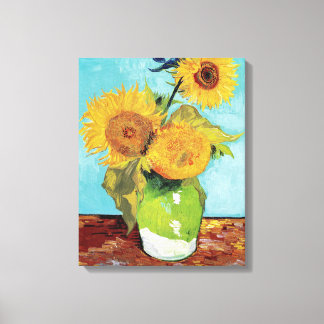 Vas med tre blommor av Vincent Van Gogh Canvastryck