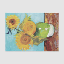 Vas med tre solblommor av Vincent Van Gogh
