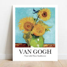 Vas med tre solblommor av Vincent Van Gogh