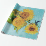Vas med tre solblommor av Vincent Van Gogh Presentpapper<br><div class="desc">Vas med tre solblommor av Vincent Van Gogh</div>
