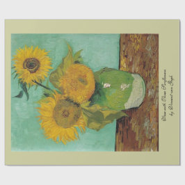 Vas med tre solblommor av Vincent van Gogh. Presentpapper