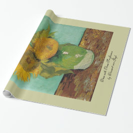Vas med tre solblommor av Vincent van Gogh. Presentpapper