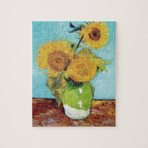 Vas med tre solblommor av Vincent Van Gogh