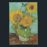 Vas med tre solblommor, Vincent van Gogh Kökshandduk<br><div class="desc">Vas med tre solblommor,  Vincent van Gogh</div>