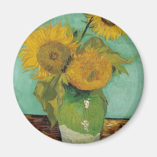 Vas med tre solblommor, Vincent van Gogh Magnet