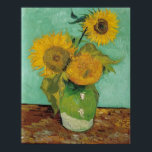 Vas med tre solblommor, Vincent van Gogh Poster<br><div class="desc">Vas med tre solblommor,  Vincent van Gogh.</div>